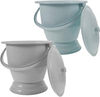 Healeved 2pcs Unisex Chamber Pot Lid Portable Pee Container for Women Men Plastic Urinal Urine Pot for Camping