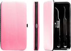 PU Leather Empty Tweezers Storage Bag Magnetic Lash Tweezers Case Anti- Organizer for Eyelash Grafting Extension Tweezers (Light Pink)