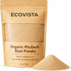 Organic Rhubarb Root Powder 4oz | Rheum Webbianum | Pure & Natural Herbal Supplement | Resealable Pack | Non-GMO, No Additives
