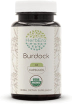 HerbEra Burdock USDA Organic 60 Capsules | Natural Herbal Supplement | Certified Organic Vegetarian Capsules and Organic Burdock (Arctium lappa) Dried Root (60 Capsules)