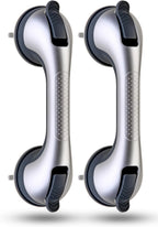 2 Pack Suction Cup Shower Grab Bars for Seniors, Heavy Duty Removable Shower Handles for Bathtubs & Showers, Bath Handrails for Elderly Assistance Products, Bathroom Safety Accessory