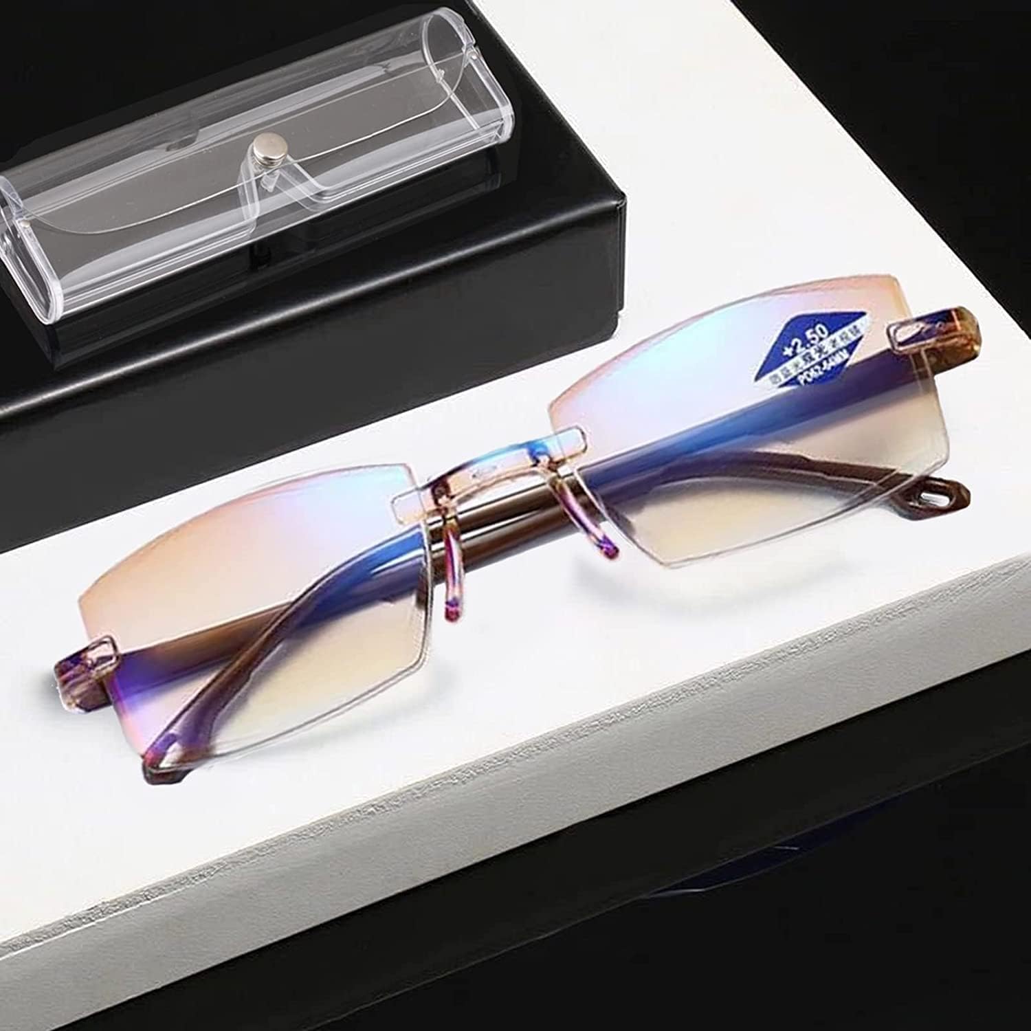 Sapphire High Hardness Anti-blue Progressive Far And Near Dual-Use Reading Glasses, Ultralight Reading for Women Men