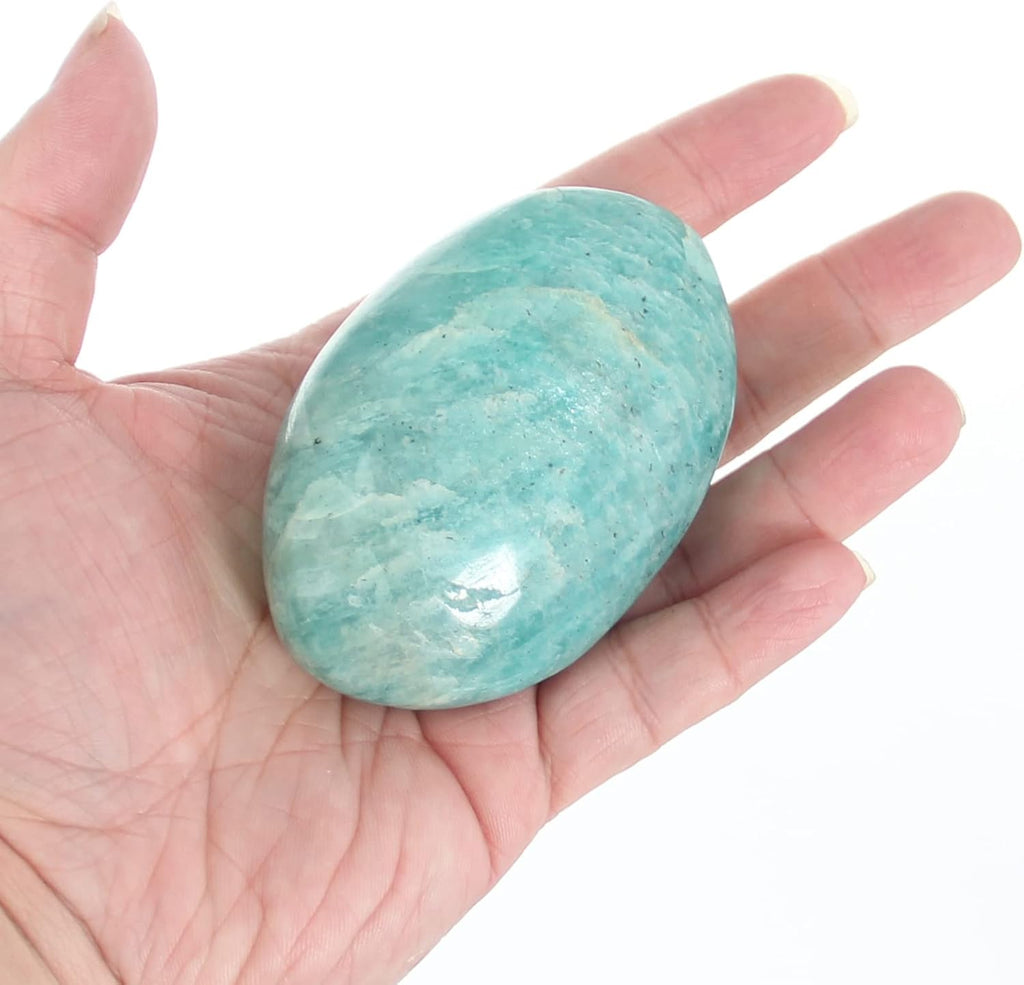 Amazonite Palm Stone-1 Pc Amazonite Pocket Energy Stone, Smooth Healing Crystal Worry Stone(Amazonite Stone(1 Pc))
