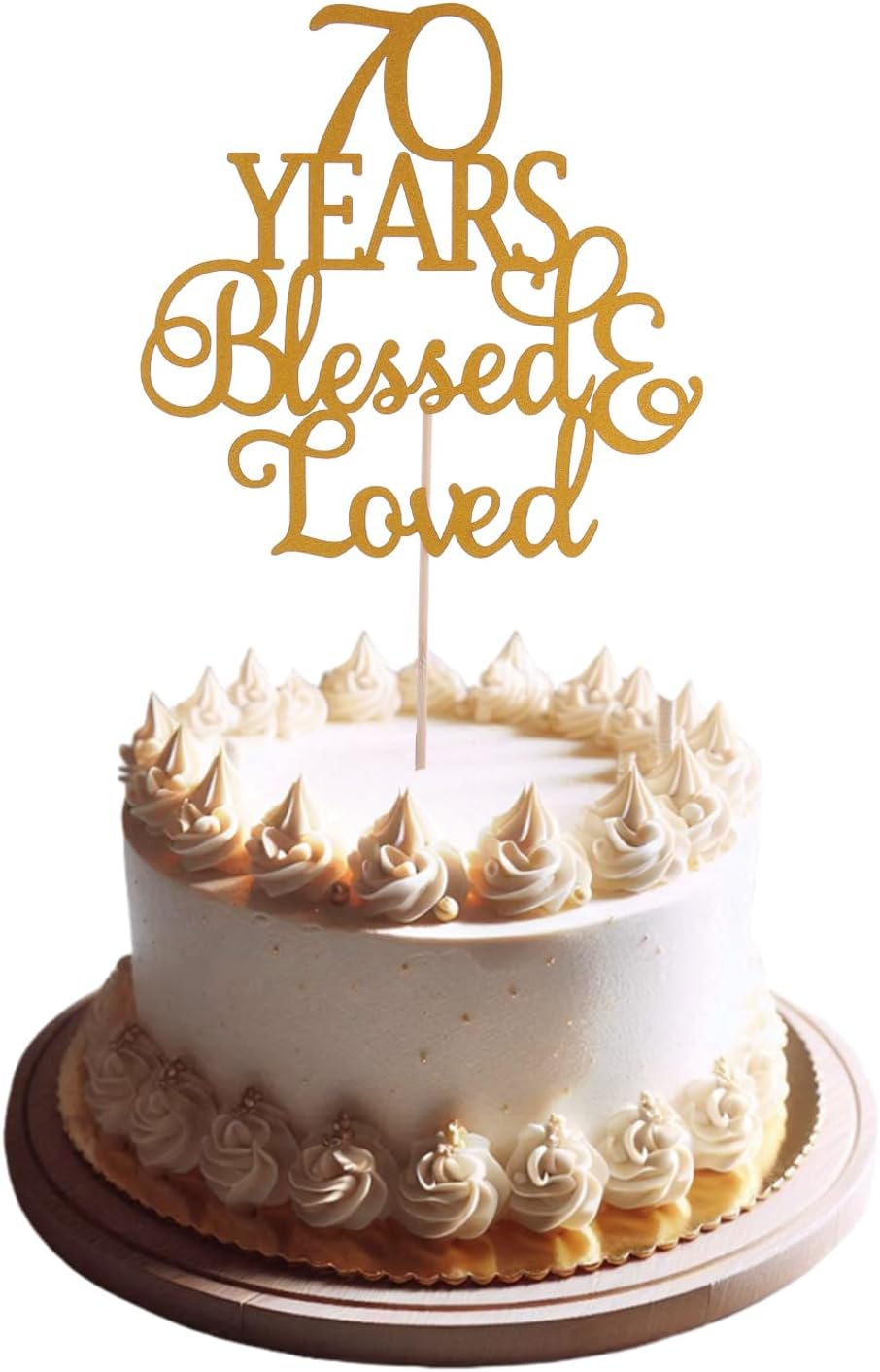 70 Years Love Blessed Cake Topper - Happy Birthday 70th Cake Topper, 70th anniversary supplies, 70th Birhtday Party Decorations