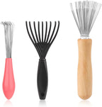 Comb and Brush Cleaner Tool Set - 3 Pieces with Rake Design for Home and Salon Use