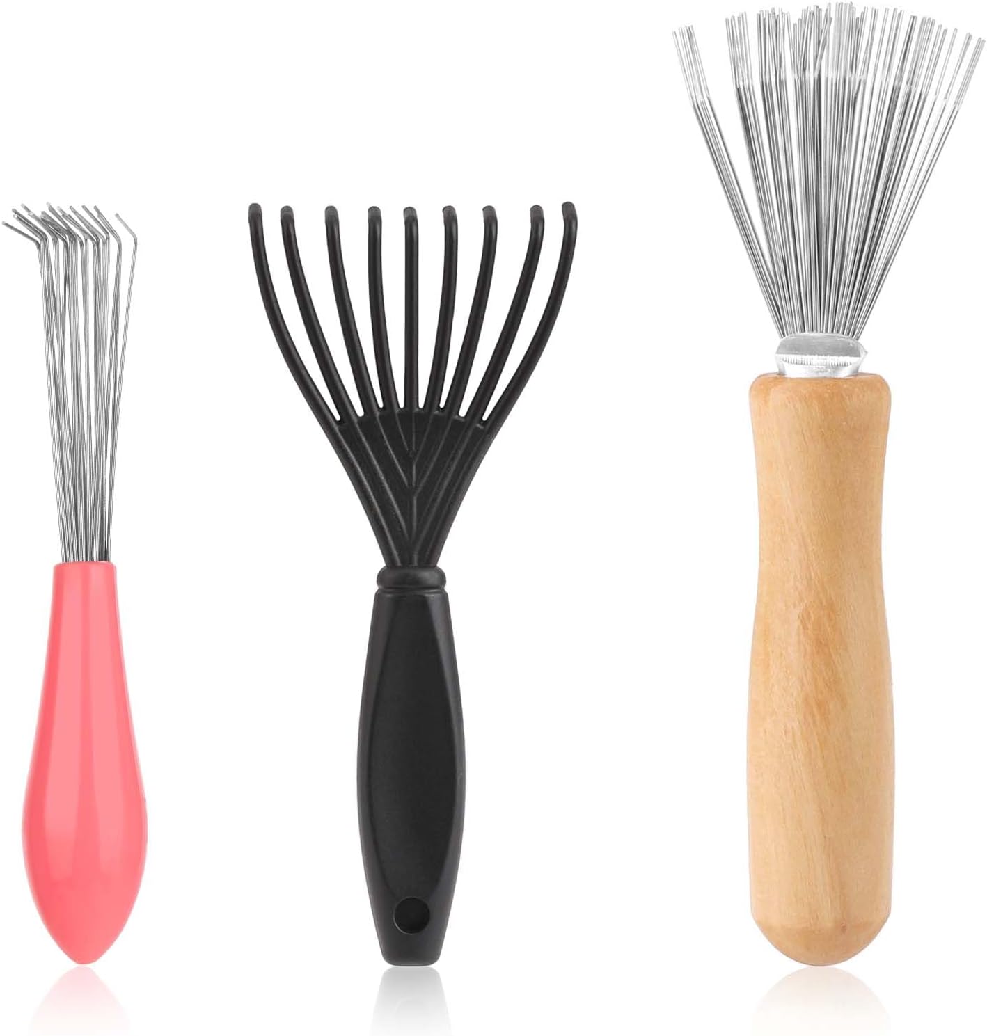 Comb and Brush Cleaner Tool Set - 3 Pieces with Rake Design for Home and Salon Use