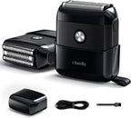 Electric Foil Shavers for Men：Upgraded Mini Electric Razor for Beard with 3 Floating Blades - Cordless Portable Travel Face Shaver USB-C Fast Rechargeable - IPX5 Waterproof(Black)