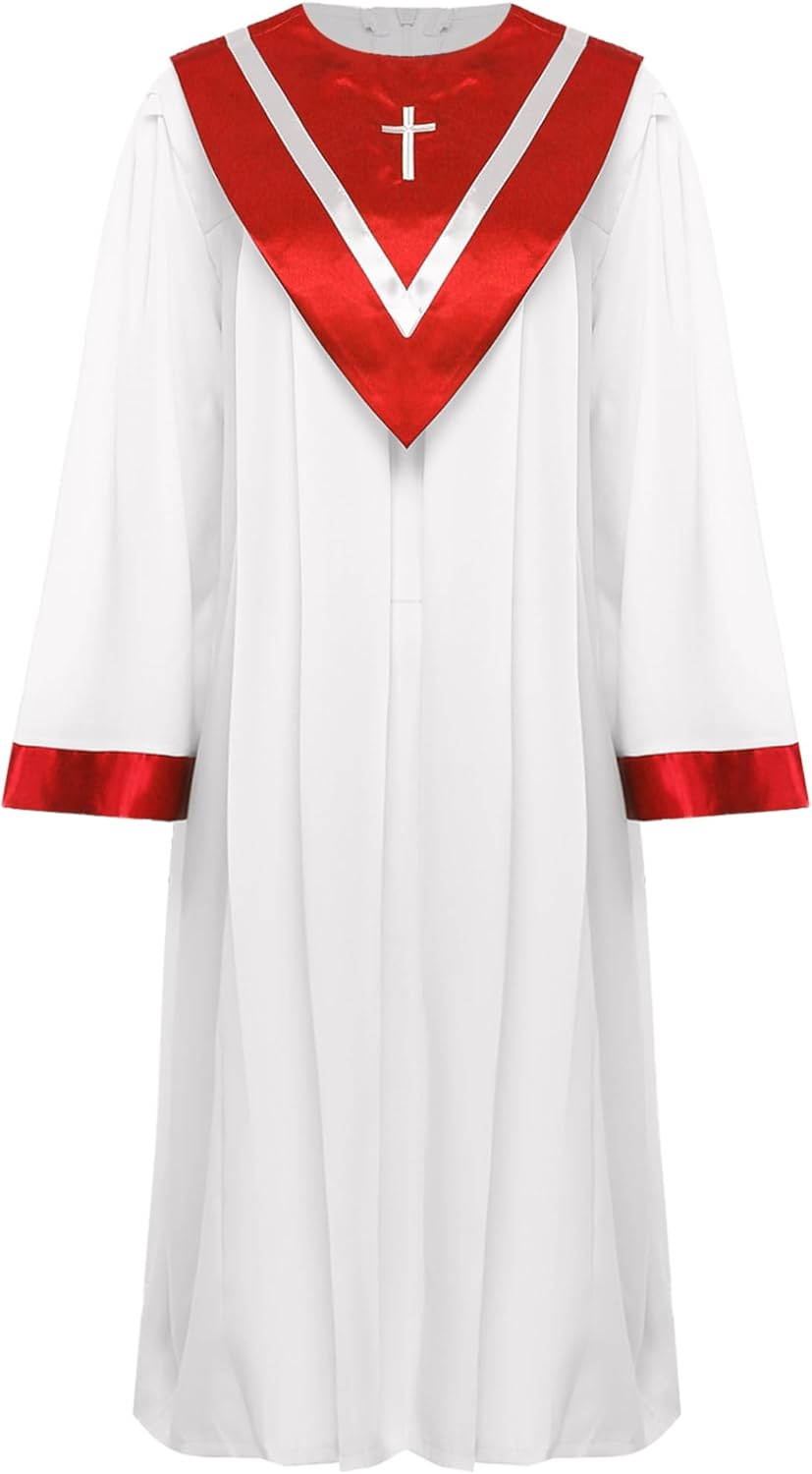 Unisex Adult Church Robes Choir Robe Women Men Pulpit Robe Pastor Church Baptism Robes