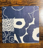 IHR Ideal Home Range Cocktail Napkins Marimekko Disposable 3-Ply Paper Party Napkin Pack, 5" x 5", Unikko Kollaasi (Dark Blue), 20-Count