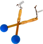 CanDo Percussion Massagers 2 Pack Manual Ball Massage, Flexible Stick Massage Tools for Sore Muscles, Back, Shoulders, Neck, Legs, and Total Body with Comfort Grip Wood Handles, Blue