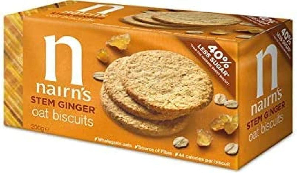 Nairn's Stem Ginger Oat Biscuits -- 7.1 oz Each