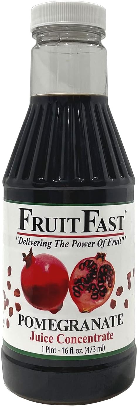 Pomegranate Juice Concentrate by FruitFast - Unsweetened, 65 Brix Pure Concentrate - 100% Pomegranate Extract - No Additives or Fillers! (16 FL OZ)
