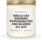 Book Lovers Gifts, Funny Gifts for Book Lovers, Birthday Bookish Presents for Readers Librarian Bookworm - Handmade Lavender Candle 7oz