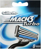 Gillette Mach 3 Turbo Razor Refill Cartridges 8 Count (Packaging May Vary)