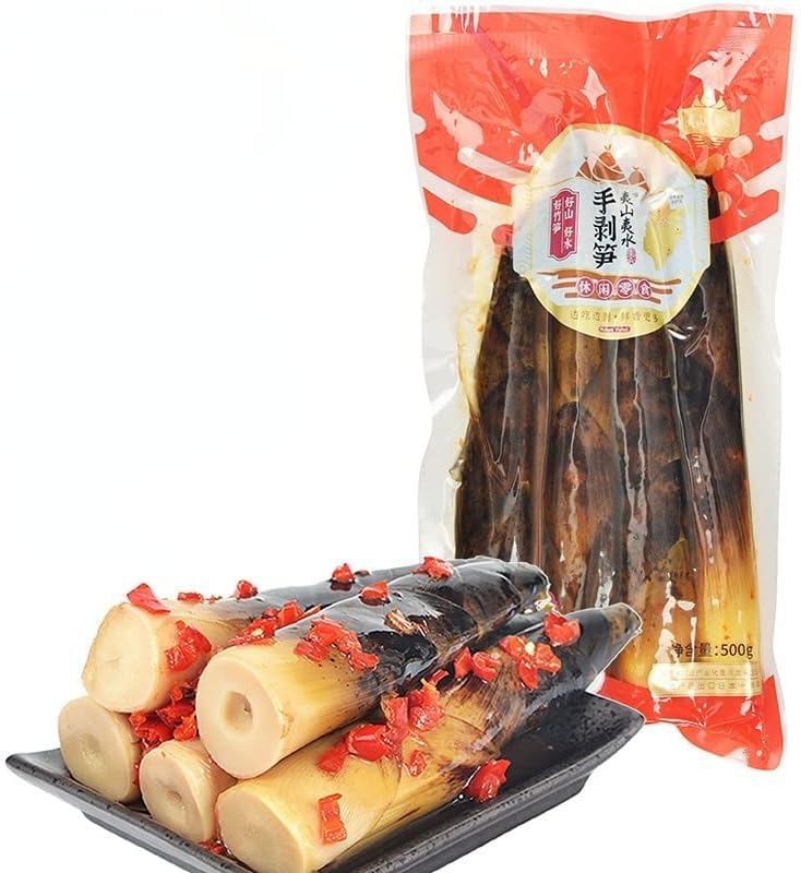 Hand Peeled Bamboo Shoots 500g/pack, Chinese Bamboo Shoot, Ready-to-eat Food, Pickled Pepper Crispy Bamboo Shoots, Fresh Mountain Pepper Bamboo Shoots, Spicy Snacks, Pickled Vegetables (2 pack)