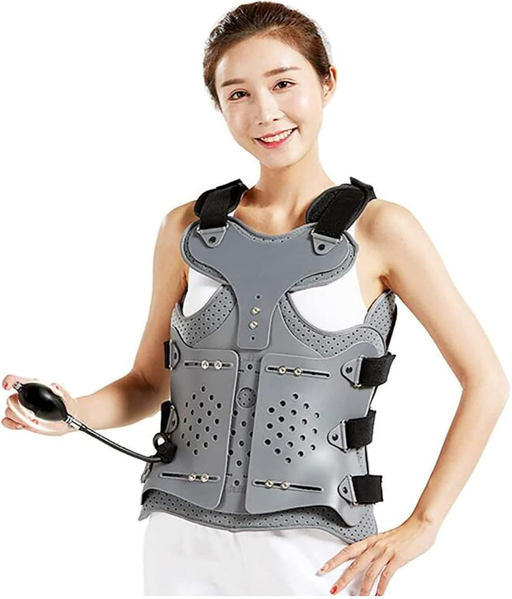 Adjustable Thoracolumbar Spinal Brace, Lightweight Lumbar Spine Support Orthosis with Built-in Inflatable Airbag, Easy To Wear and Comfortable and Breathable, For Kyphosis, Osteoporosis