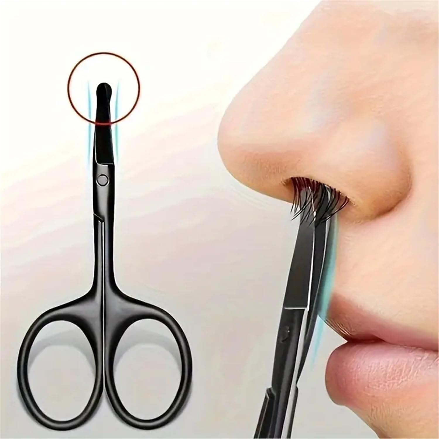 Stainless Steel Nose Hair Scissors, Precision Trimming Tool for Ear Nose Eyebrow Grooming, Ergonomic Design Safe Personal Care Scissors