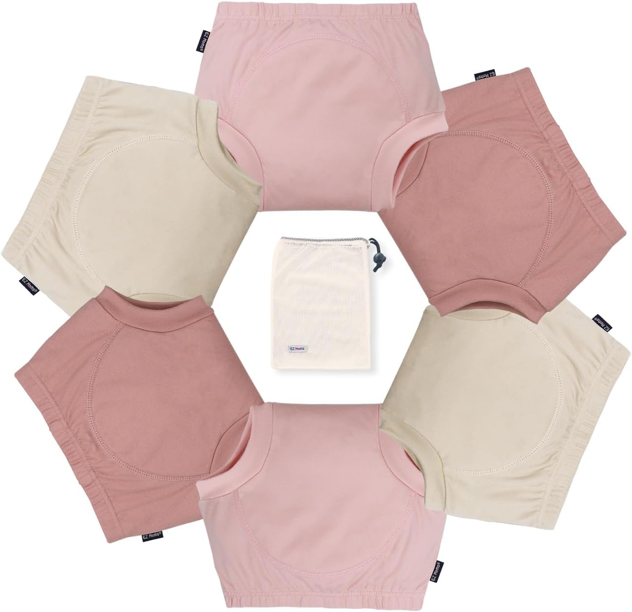 EZ Moms 6 Packs Toddler Potty Training Underwear Absorbent Training Pants Toilet Training Pants 2T-7T