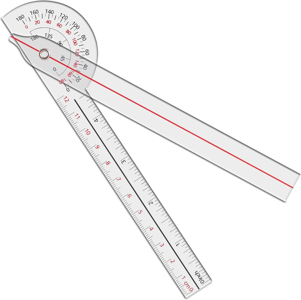 OIIKI 1 PCS Goniometer 6 inch, 180 Degree (Plastic)