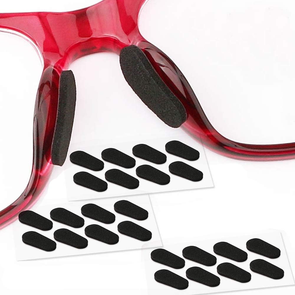 SAIGO Soft Foam Nose Pads Self Adhesive Non-Slip Eyeglass Nose Pads, Thin Nosepads for Eyeglasses Sunglasses Glasses,12Pairs,1.5MM Black