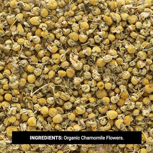 Frontier Co-op Organic German Whole Chamomile Flowers, 1-pound Bulk Bag, Makes Relaxing/Calming Tea, Kosher, Non Irradiated