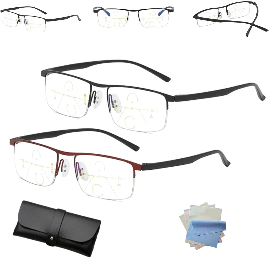 Generic Yiffany IntelliReaders Glasses, Titanium Far and near Dual-Use Reading Glasses, anti-blue light goggles