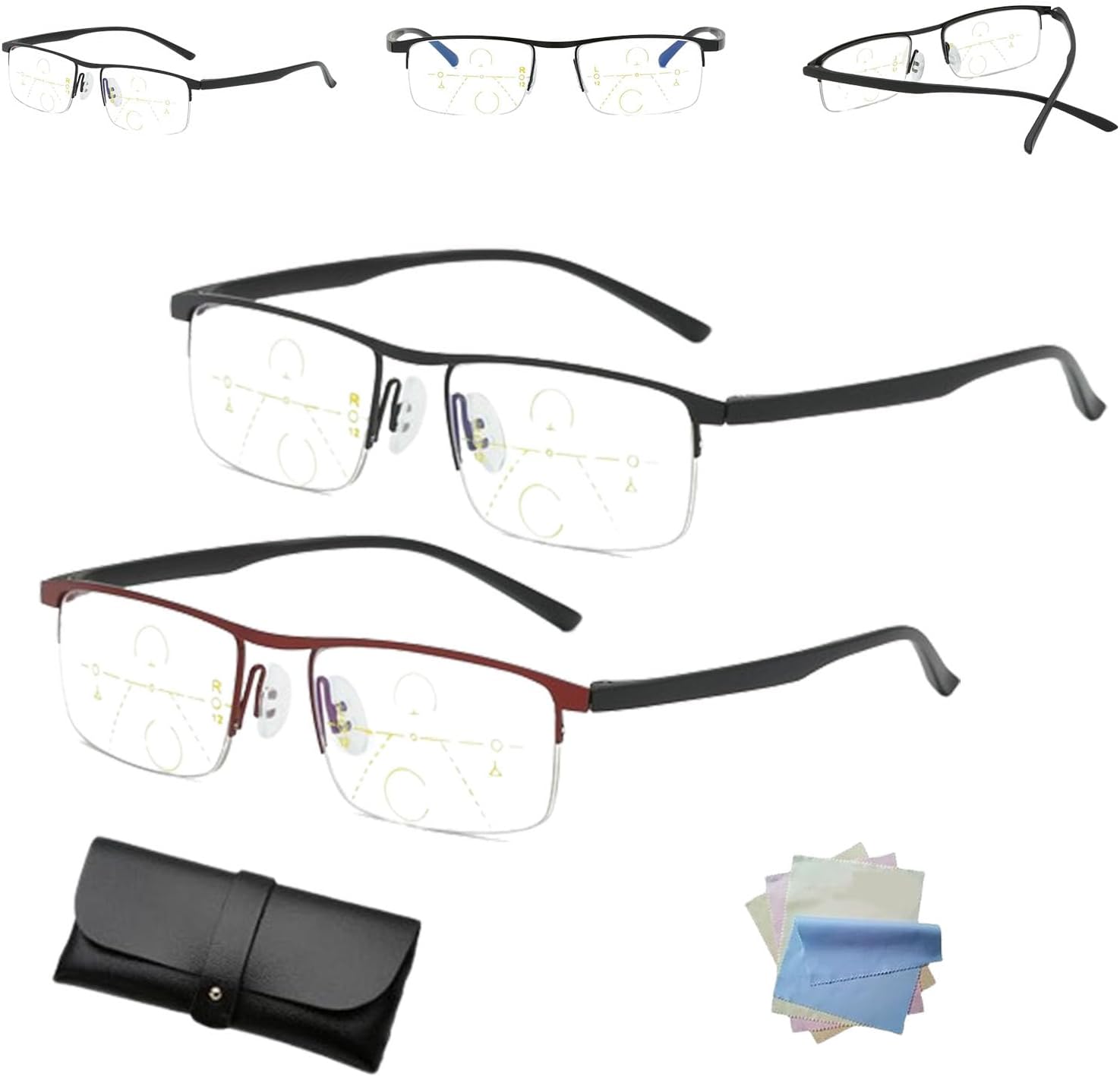 Generic Yiffany IntelliReaders Glasses, Titanium Far and near Dual-Use Reading Glasses, anti-blue light goggles