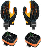 2PCS Rehabilitation Robot Gloves for Left and Right Hands Recovery, Finger Rehab Robotic Glove Hemiplegia Stroke Therapy Equipment, 4 Modes, 2600mAh Rechargeable, 4 Sizes (Large)