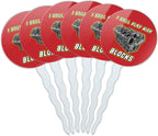 GRAPHICS & MORE I Still Play with Blocks Automotive Mechanic Car Engine Cupcake Picks Toppers Decoration Set of 6
