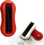 Table Crumb Sweeper 1 Pack White or Red 5.5" X 2.75" Inches Cleanning Brush Reusable Handheld Crumb Sweeper Nutshell Soft Bristles Debris Collector for Table Mat Bed Cleaner Rolling Portable Vacuum