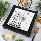 AnyDesign 100 Pack Dandelion Paper Napkins Disposable White Black Floral Luncheon Napkins Disposable Decorative Dinner Hand Napkin for Wedding Baby Shower Birthday Tea Party Supplies, 6.5 x 6.5 Inch