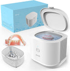Ultrasonic Jewelry Cleaner, Phniti 46kHz Professional Portable Ultrasonic Retainer Cleaner Machine with Timer for Dental Retainer, Mouth Guard, Watch, Ring, Diamond - Household Use, White
