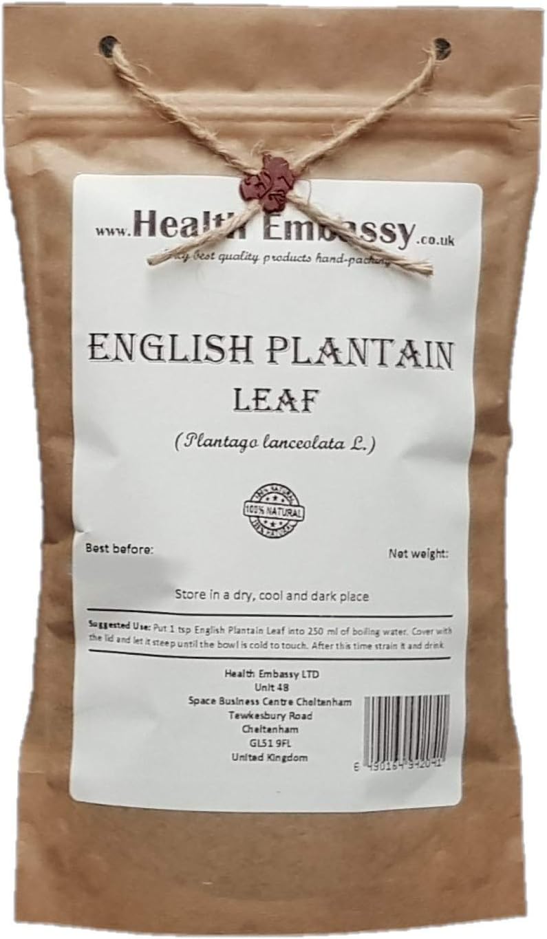 Health Embassy English Plantain Leaf | Plantago Lanceolata L | Herbal Tea (50g)