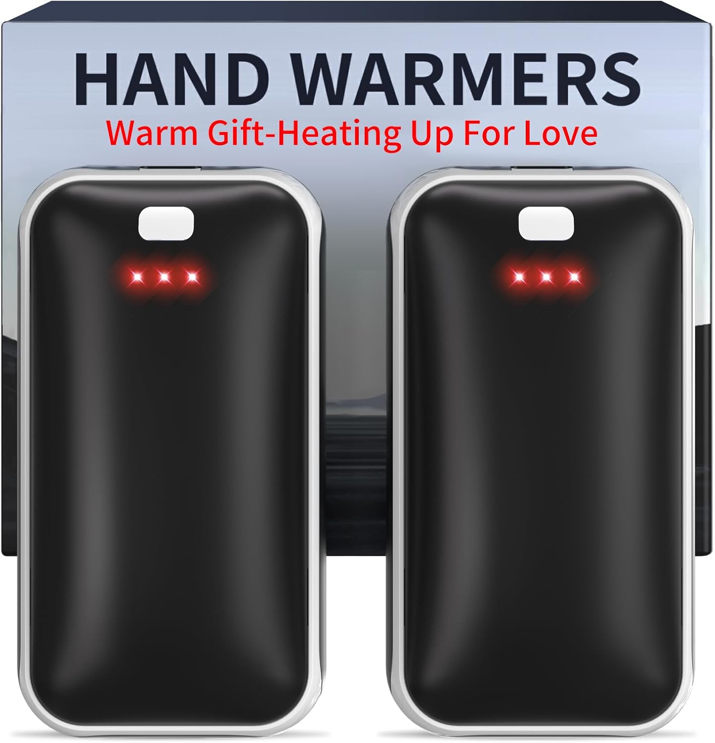 Lerat Hand Warmers Rechargeable 2 Pack, Portable Electric Hand Warmer Max 131℉, Reusable Slim Pocket Heater Handwarmers, Gifts for Men, Women, Outdoor, Golf, Camping, Hunting Essentials