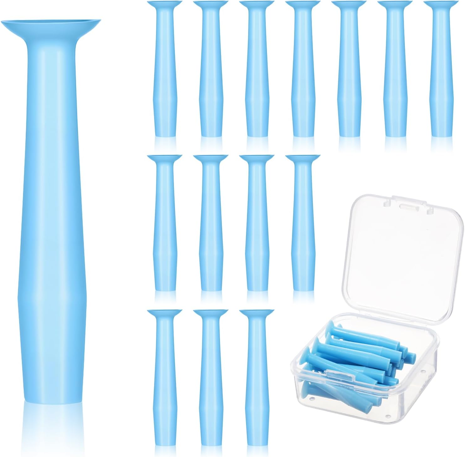 15pcs Contact Lens Remover Tool with Storage Box, Soft Rubber Eye Contact Lens Plunger Suction Cup Lenses Inserter Tools Ideal for Travel and Daily Use
