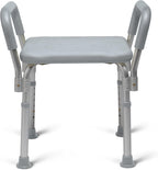 Medline Backless Shower Chair with Arms - 350 lb. Capacity, Bench, Stool, Seat for Elderly, Seniors Independent Adult and Disabled Adults