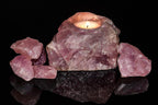 LAIDANLA Rose Quartz 2" Natural Rough Stones Crystal Large Raw Crystals Bulk Healing Gemstones for Reiki Healing Tumbling Fountain Rocks Wire Wrapping Decoration Cabbing Lapidary 4PCS 0.55lb