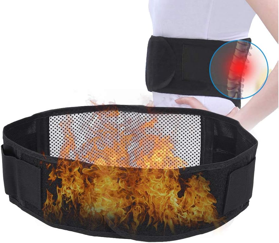 FILFEEL Waist Trimmer, Black Tourmaline Self-Heating Magnetic Waist Support Belt Lumbar Support