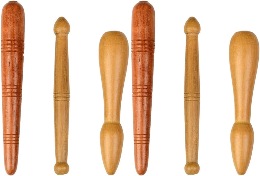 Healifty Wooden Foot Massage Sticks: 6Pcs Foot Acupressure Point Therapy Massage Tools for Reflexology Pain Relief and Blood Circulation Lightweight Natural Rods for Body Relaxation