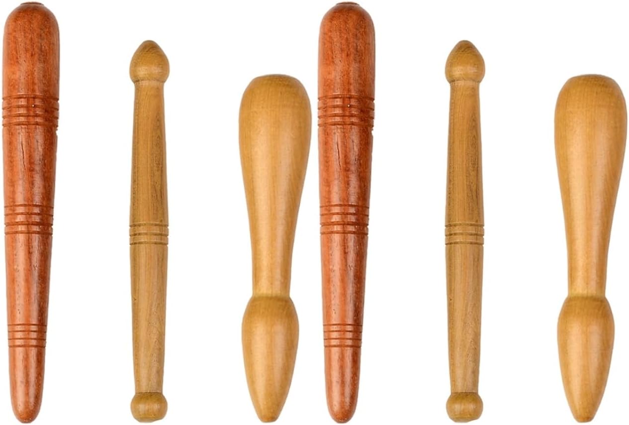 Healifty Wooden Foot Massage Sticks: 6Pcs Foot Acupressure Point Therapy Massage Tools for Reflexology Pain Relief and Blood Circulation Lightweight Natural Rods for Body Relaxation