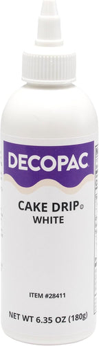 DecoPac Cake Drip, White Color, Vanilla Flavor, Mat Like Chocolate, 6.35 oz, 1 Count (Pack of 1)