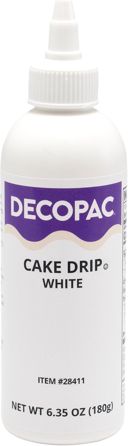 DecoPac Cake Drip, White Color, Vanilla Flavor, Mat Like Chocolate, 6.35 oz, 1 Count (Pack of 1)