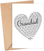Happy Birthday Grandad Card - Cute Happy Birthday - Birthday Greeting Card - Sweet Birthday Card For Grandad - Anniversary-Thank You Card - Heart Happy Birthday Mom - I Love You Grandad Card