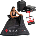Healix Infrared Sauna Blanket Zero EMF | Portable Home Sauna Blanket for Relaxation & Wellness | Far Infrared Heating, Adjustable Temp (77–176°F), Carbon Fiber Heating, Hook-and-Loop Closure