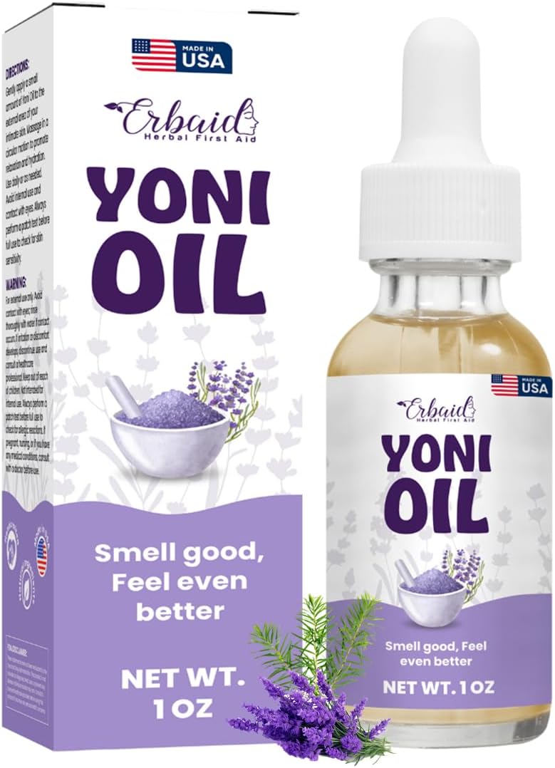 Yoni Oil – Natural Feminine Oil for Women, Odor Control, Dark Spots, Ingrown Hairs & Skin Brightening – pH Balanced, Moisturizing, Herbal Serum with Essential Oils – Intimate Vaginal Care, Made in USA