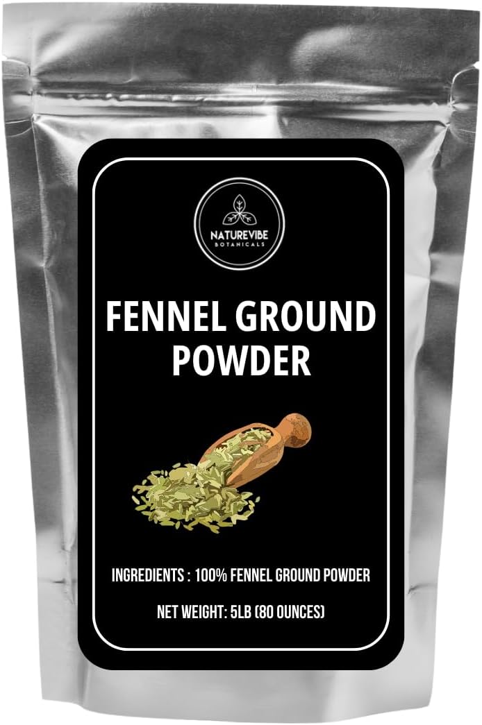 Naturevibe Botanicals Fennel Seed Ground Powder 5lb | Foeniculum Vulgare | Indian Spice | [Packaging May Vary]