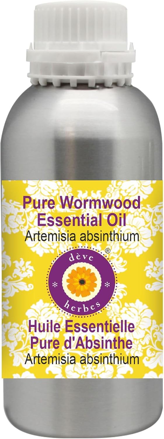 Deve Herbes Pure Wormwood Essential Oil (Artemisia Absinthium) Steam Distilled 630ml (21 oz)