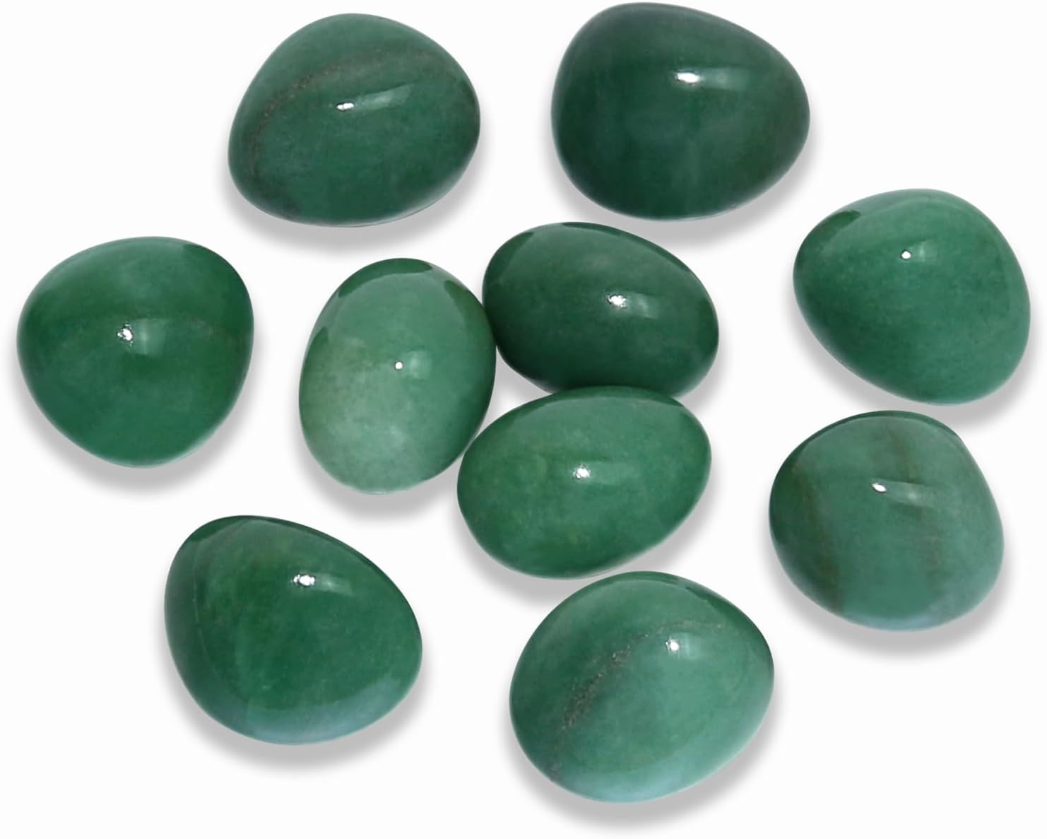 Tumbled Polished Natural Green Aventurine Crystals Stones, Crystals and Healing Stones Quartz Bulk for Wicca, Reiki, Healing Energy, Chakra Stones, Witchcraft Supplies(10Pcs)