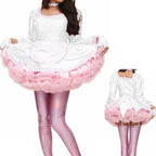 Dress Fancy Apron Maid Dress Laser Long Sleeve Shiny Costume Gloves and Neckwear,White,L