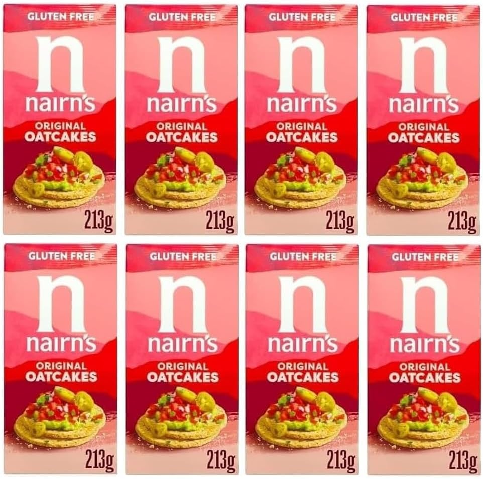 Nairn's Gluten Free Original Oatcakes (Pack of 8, Each 213g)